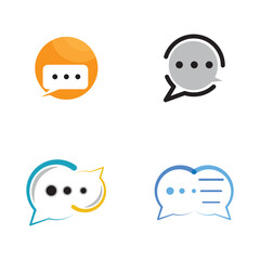 chat bubble logo icon vector illustration template