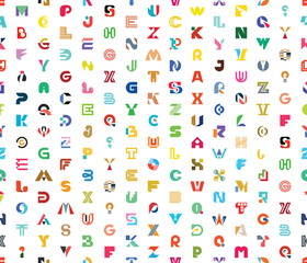 Seamless pattern with abstract letters. geometric abstract logos. icon design

