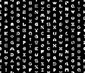 Seamless pattern with abstract letters. geometric abstract logos. icon design
