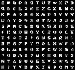 Abstract collection with letters. geometric abstract logos. icon design