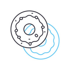 donut line icon, outline symbol, vector illustration, concept sign
