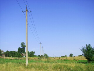 Power line outside the village