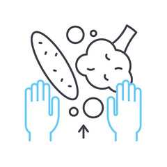 donate food line icon, outline symbol, vector illustration, concept sign