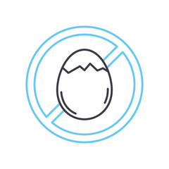 egg free line icon, outline symbol, vector illustration, concept sign