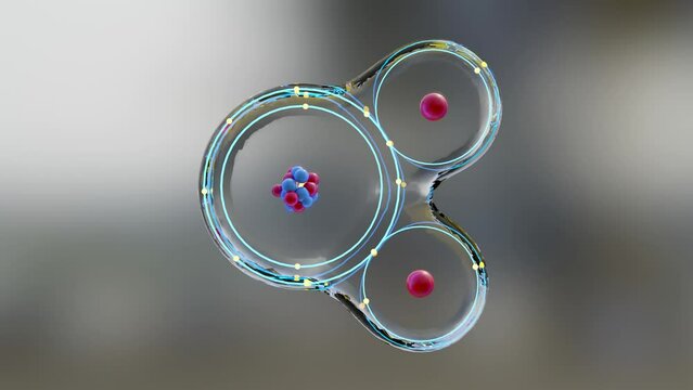 polar molecule, water. A water molecule, or H2O, consists of two hydrogen atoms and one oxygen atom, permanent poles of electrical charge, outer electron shell, Van der Waals Forces, 3d render