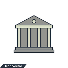 library icon logo vector illustration. library building symbol template for graphic and web design collection