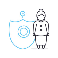 elder law line icon, outline symbol, vector illustration, concept sign