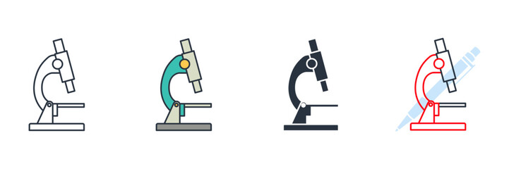 microscope icon logo vector illustration. microscope symbol template for graphic and web design collection