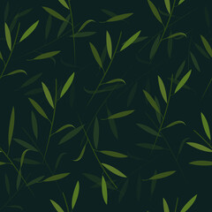 flowers pattern greens illustration vector background
