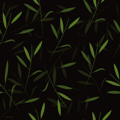 flowers pattern greens illustration vector background