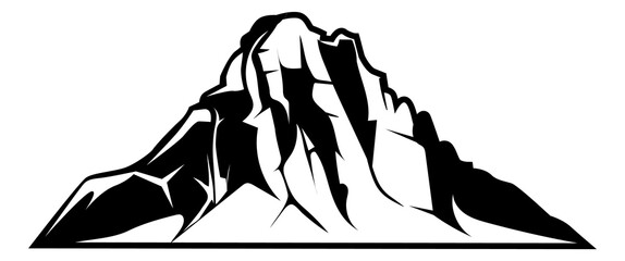 Mountain logo. Big peak of natural stone formation
