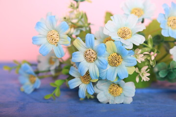 bouquet of flowers on a wooden background