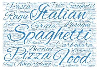 Word cloud photography, Italian Food.