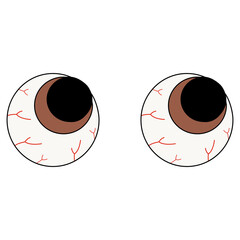 Two eye ball of monster for halloween icon. cartoon