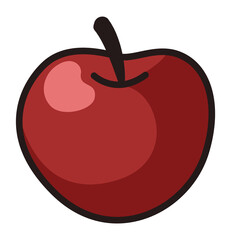 Red apple. Cartoon isolated flat fruit graphic