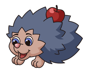 Cute hedgehog. Cartoon forest baby hedeghog animal wild nature character