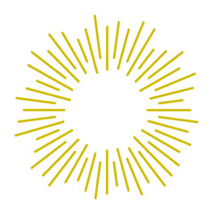 Sunburst icon. Star rays blast. Radial light sparks