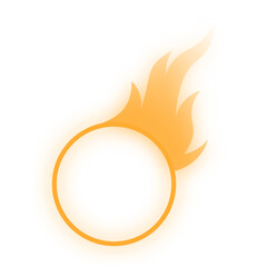 neon fire circle frame
