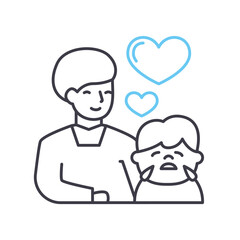 empathy sympathy line icon, outline symbol, vector illustration, concept sign
