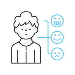 emotions line icon, outline symbol, vector illustration, concept sign