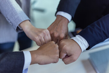 Team of business people working together in the office, Business teamwork concept.