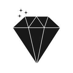 Diamond line icon on white background