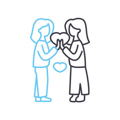 family line icon, outline symbol, vector illustration, concept sign
