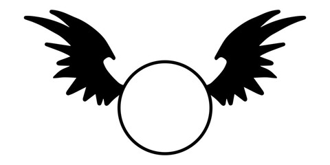 fantasy wings circle frame
