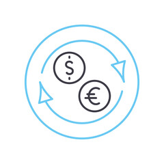 exchange line icon, outline symbol, vector illustration, concept sign