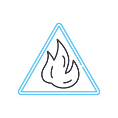 fire hazard line icon, outline symbol, vector illustration, concept sign