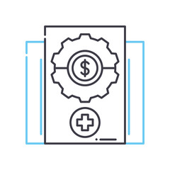 financing options line icon, outline symbol, vector illustration, concept sign