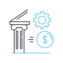 financing services line icon, outline symbol, vector illustration, concept sign