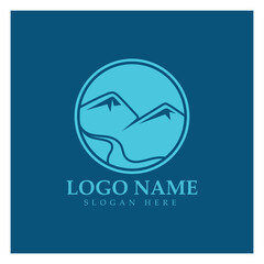 River Logo vector icon illustration design template