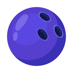 Bowling sport ball. Indoor equipment, flat icon vector Illustration