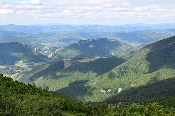 Fototapeta na wymiar view from the mountain, beautiful trip in Slovakia at Vratna Dolina, Chleb