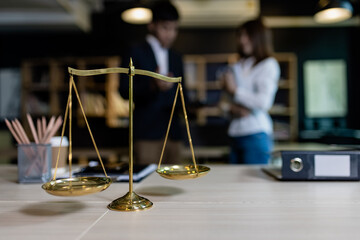 scales of justice and gavel, Concepts of Law and Legal services.