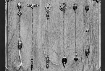 Esoteric magic pendulum. Vintage symbol of esoterism, withcraft and fortune-telling