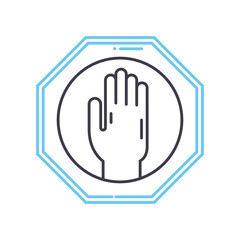 Obraz premium forbid line icon, outline symbol, vector illustration, concept sign