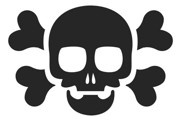 Skull and bones icon. Danger death symbol. Poison sign