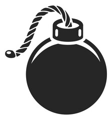 Bomb icon. Old round black explosion symbol