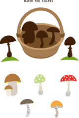 Cartoon mushrooms. Poisonous and edible mushroom, isolated vector illustration set. Forest wild mushrooms types.
