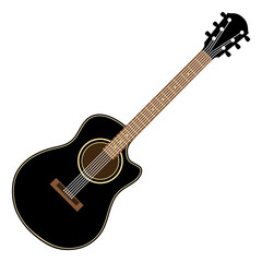 Obraz na płótnie Canvas Guitar icon. Classic acoustic string music instrument