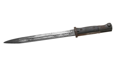 German M 98 bayonet, third model, S 238 G, 1934 year, isolated on white