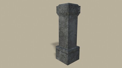 old poles isolated on the background 3d-rendering