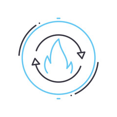 fossil fuels line icon, outline symbol, vector illustration, concept sign