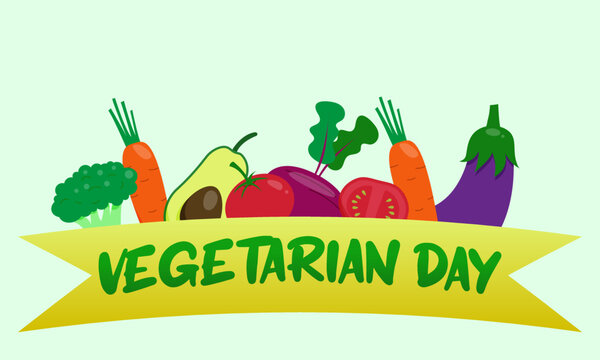 Vegetarian Day poster with vegetables