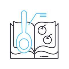 food book line icon, outline symbol, vector illustration, concept sign