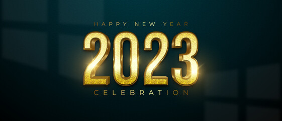 Editable text 3D style happy new year 2023 with luxury design