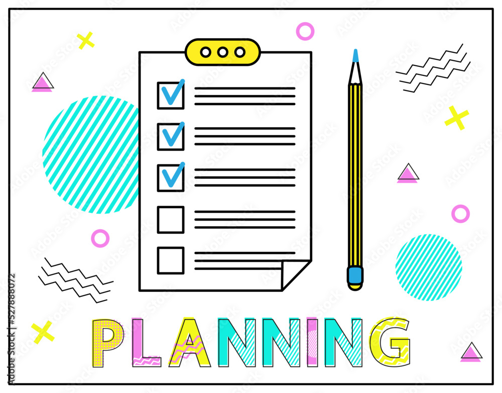 Aufkleber do to list on presentation tablet, questionnaire. check mark in form, paper checklist on clipboard. 
