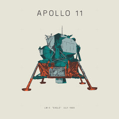 apollo 11 space rocket vector illustration © merve